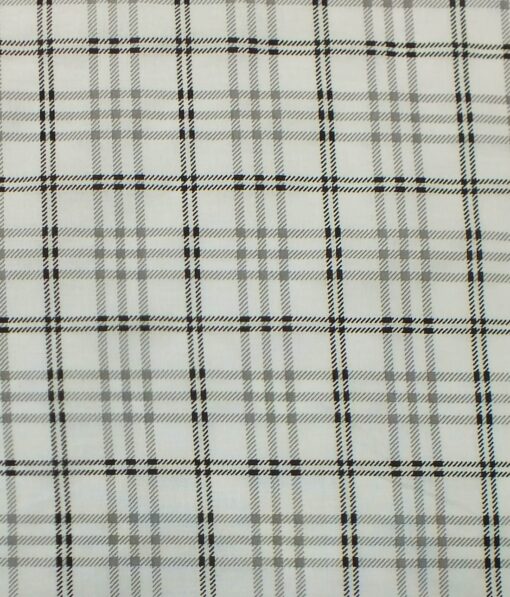 Raymond Black Structured Trouser Fabric With Exquisite White & Black Checks Shirt Fabric (Unstitched)