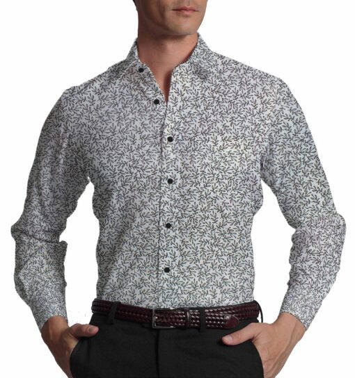 Raymond Black Structured Trouser Fabric With Exquisite White & Black Printed Shirt Fabric (Unstitched)