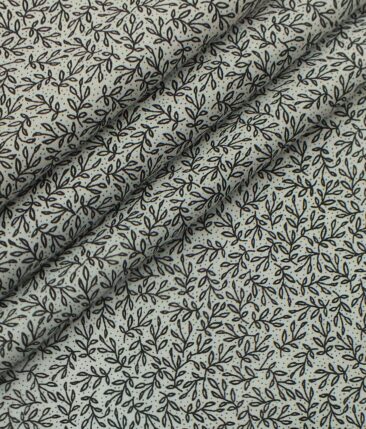 Raymond Black Structured Trouser Fabric With Exquisite White & Black Printed Shirt Fabric (Unstitched)
