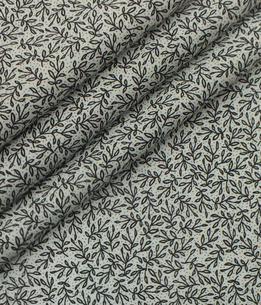 Raymond Black Structured Trouser Fabric With Exquisite White & Black Printed Shirt Fabric (Unstitched)