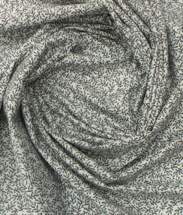 Raymond Black Structured Trouser Fabric With Exquisite White & Black Printed Shirt Fabric (Unstitched)