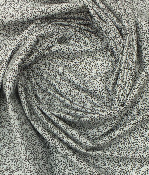 Raymond Black Structured Trouser Fabric With Exquisite White & Black Printed Shirt Fabric (Unstitched)