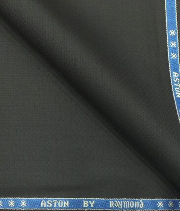 Raymond Black Structured Trouser Fabric With Exquisite White & Black Printed Shirt Fabric (Unstitched)