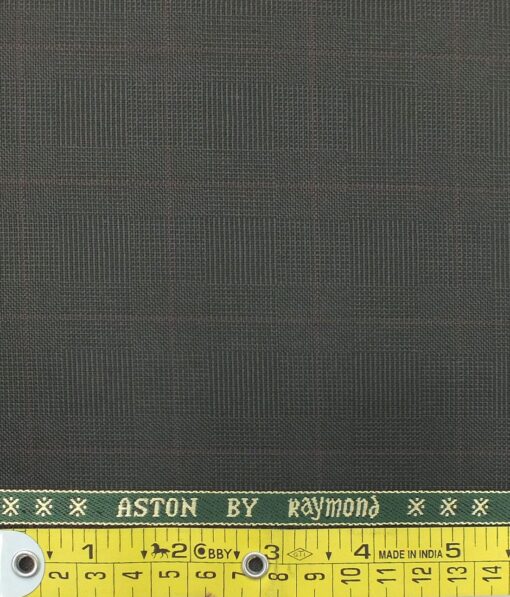 Raymond Dark Brown Checks Trouser Fabric With Exquisite Beige Khadi Look Printed Shirt Fabric (Unstitched)