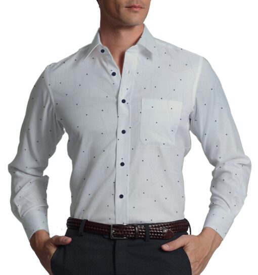Raymond Blackish Navy Blue Structured Checks Trouser Fabric With Exquisite White Brasso Cotton Blend Shirt Fabric (Unstitched)