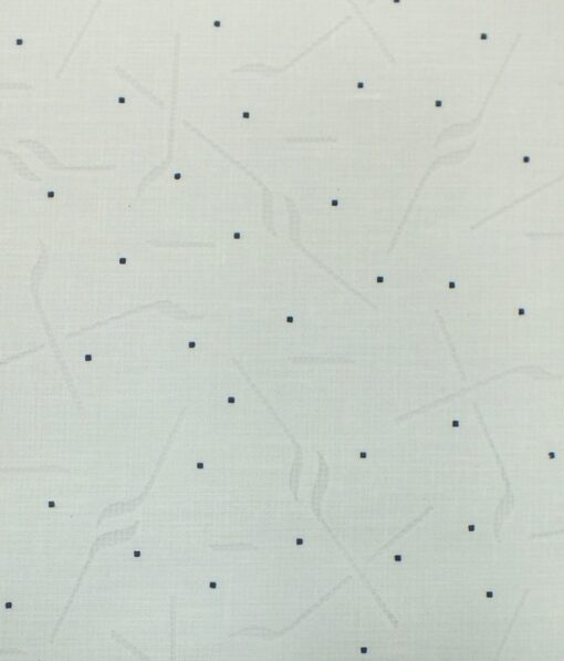 Raymond Blackish Navy Blue Structured Checks Trouser Fabric With Exquisite White Brasso Cotton Blend Shirt Fabric (Unstitched)