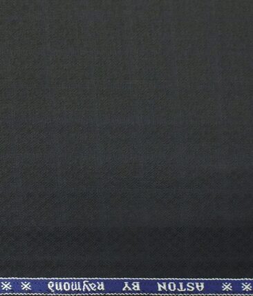 Raymond Blackish Navy Blue Structured Checks Trouser Fabric With Exquisite White Brasso Cotton Blend Shirt Fabric (Unstitched)