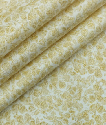 Raymond Beige Structured Trouser Fabric With Exquisite White base Beige Floral Print Shirt Fabric (Unstitched)