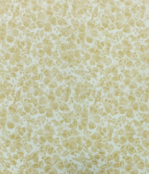 Raymond Beige Structured Trouser Fabric With Exquisite White base Beige Floral Print Shirt Fabric (Unstitched)