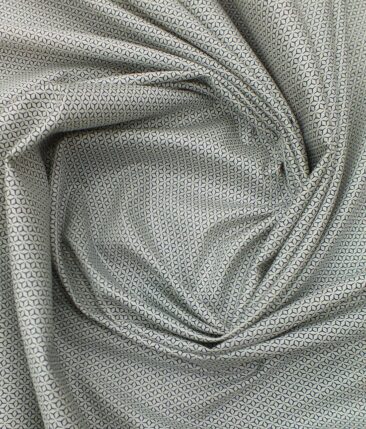 Raymond Dark Royal Blue Structured Trouser Fabric With Exquisite White base Blue Printed Shirt Fabric (Unstitched)
