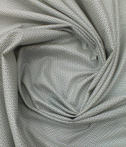 Raymond Dark Royal Blue Structured Trouser Fabric With Exquisite White base Blue Printed Shirt Fabric (Unstitched)