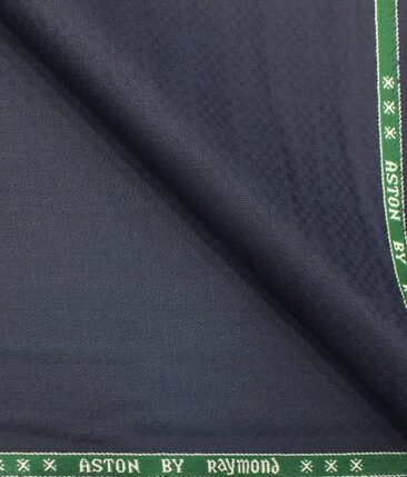 Raymond Dark Royal Blue Structured Trouser Fabric With Exquisite White base Blue Printed Shirt Fabric (Unstitched)