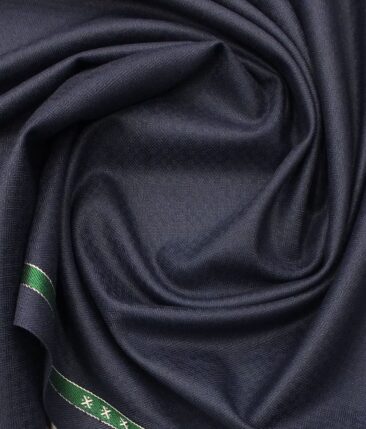 Raymond Dark Royal Blue Structured Trouser Fabric With Exquisite White base Blue Printed Shirt Fabric (Unstitched)