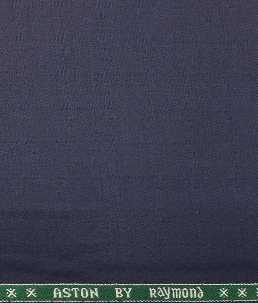Raymond Dark Royal Blue Structured Trouser Fabric With Exquisite White base Blue Printed Shirt Fabric (Unstitched)