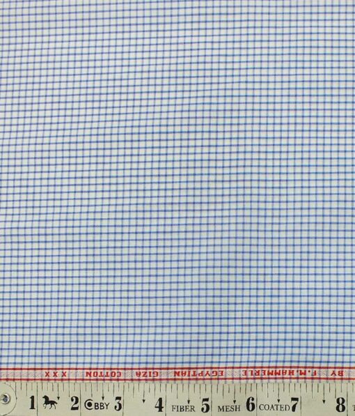 Raymond Royal Blue Structured Trouser Fabric With F.M. Hammerle White base Blue Checks Shirt Fabric (Unstitched)
