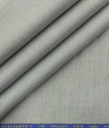 Raymond Worsted Grey Self Design Trouser Fabric With J.hampstead by Siyaram's White & Black Structured Shirt Fabric (Unstitched)