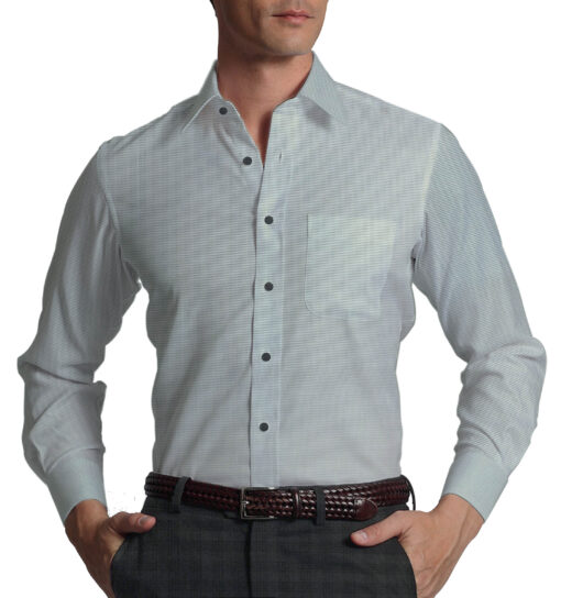 Raymond Grey Self Check Trouser Fabric With J.hampstead by Siyaram's Light Grey Structured Shirt Fabric (Unstitched)
