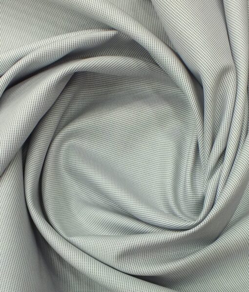 Raymond Grey Self Check Trouser Fabric With J.hampstead by Siyaram's Light Grey Structured Shirt Fabric (Unstitched)