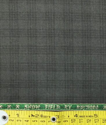 Raymond Grey Self Check Trouser Fabric With J.hampstead by Siyaram's Light Grey Structured Shirt Fabric (Unstitched)