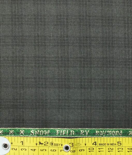 Raymond Grey Self Check Trouser Fabric With J.hampstead by Siyaram's Light Grey Structured Shirt Fabric (Unstitched)