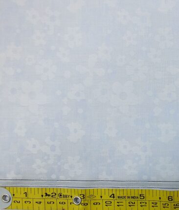 Raymond Dark Blue Checks Trouser Fabric With Nemesis Sky Blue Floral Jacquard Shirt Fabric (Unstitched)