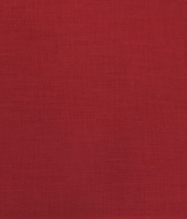 Exquisite Men's Blood Red 100% Cotton Chambray Weave Solid Shirt Fabric (1.60 M)