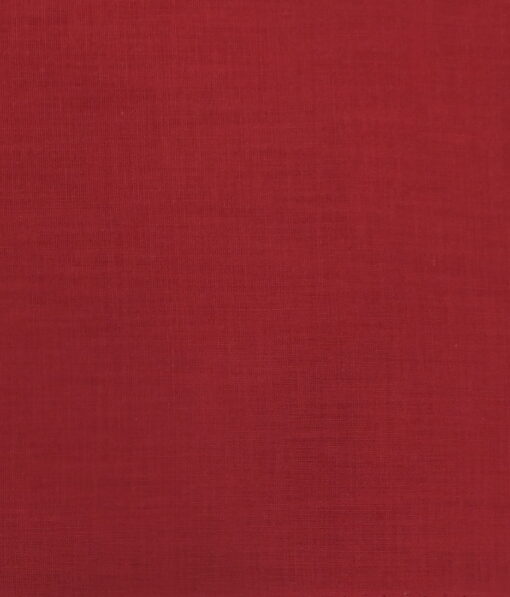 Exquisite Men's Blood Red 100% Cotton Chambray Weave Solid Shirt Fabric (1.60 M)