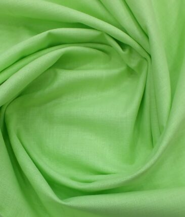 Exquisite Men's Lime Green 100% Cotton Chambray Weave Solid Shirt Fabric (1.60 M)