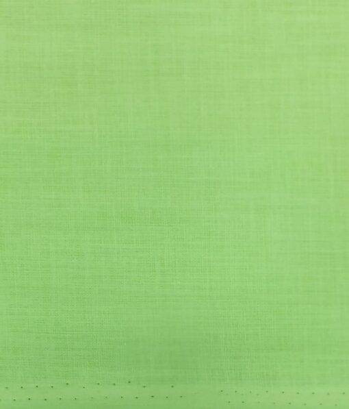 Exquisite Men's Lime Green 100% Cotton Chambray Weave Solid Shirt Fabric (1.60 M)