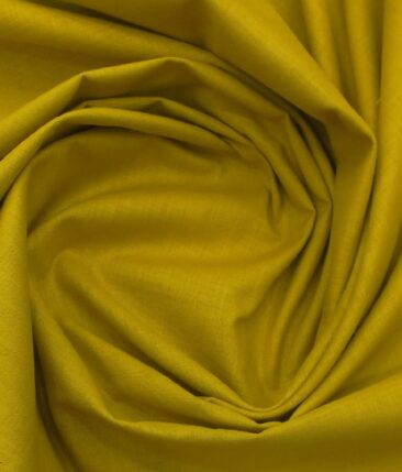 Exquisite Men's Medallion Yellow 100% Cotton Chambray Weave Solid Shirt Fabric (1.60 M)
