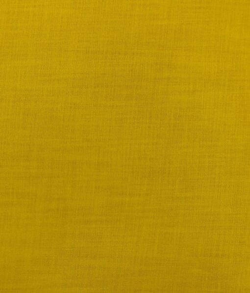 Exquisite Men's Medallion Yellow 100% Cotton Chambray Weave Solid Shirt Fabric (1.60 M)
