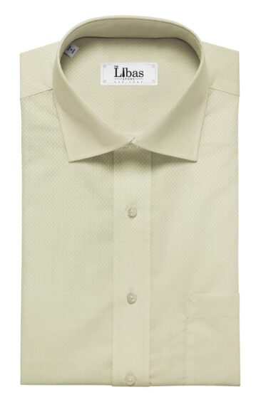 F.M. Hammerle Men's Creamish Beige 100% Egyptian Cotton Structured Shirt Fabric (1.60 M)