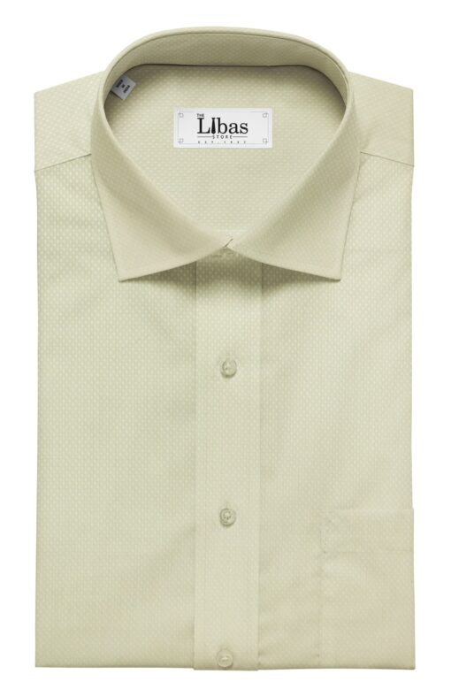 F.M. Hammerle Men's Creamish Beige 100% Egyptian Cotton Structured Shirt Fabric (1.60 M)