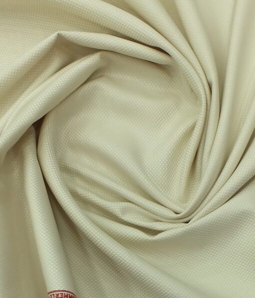 F.M. Hammerle Men's Creamish Beige 100% Egyptian Cotton Structured Shirt Fabric (1.60 M)