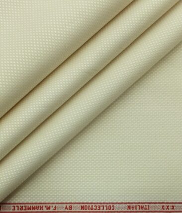 F.M. Hammerle Men's Creamish Beige 100% Egyptian Cotton Structured Shirt Fabric (1.60 M)