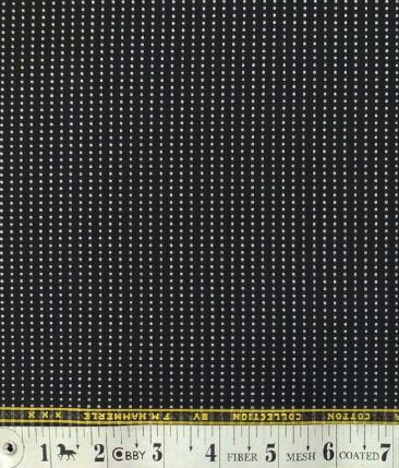 F.M. Hammerle Men's Black & White 100% Giza Cotton Dobby Shirt Fabric (1.60 M)