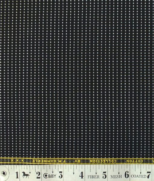 F.M. Hammerle Men's Black & White 100% Giza Cotton Dobby Shirt Fabric (1.60 M)