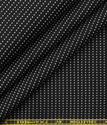 F.M. Hammerle Men's Black & White 100% Giza Cotton Dobby Shirt Fabric (1.60 M)