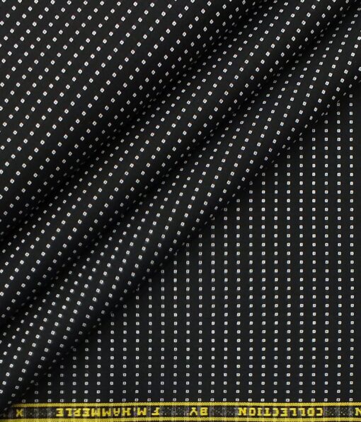 F.M. Hammerle Men's Black & White 100% Giza Cotton Dobby Shirt Fabric (1.60 M)
