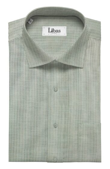 J.Hampstead by Siyaram's Men's Light Grey & Black 100% Giza Cotton Pin-Point Oxford Weave Shirt Fabric (1.60 M)