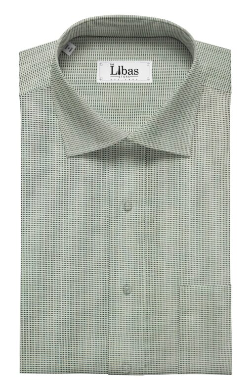 J.Hampstead by Siyaram's Men's Light Grey & Black 100% Giza Cotton Pin-Point Oxford Weave Shirt Fabric (1.60 M)