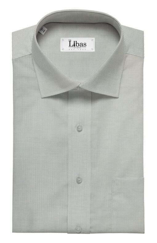 J.Hampstead by Siyaram's Men's Light Grey 100% Giza Cotton Pin-Point Oxford Weave Shirt Fabric (1.60 M)