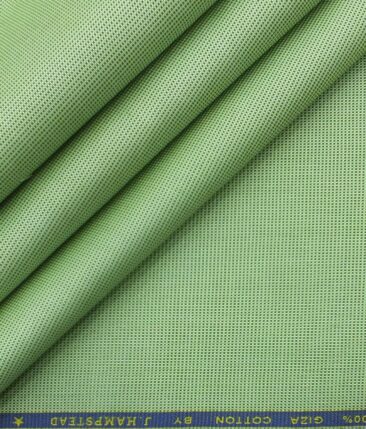 J.Hampstead by Siyaram's Men's Olive Green 100% Giza Cotton Pin-Point Oxford Weave Shirt Fabric (1.60 M)