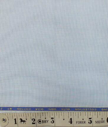 J.Hampstead by Siyaram's Men's Sky Blue 100% Giza Cotton Pin-Point Oxford Weave Shirt Fabric (1.60 M)
