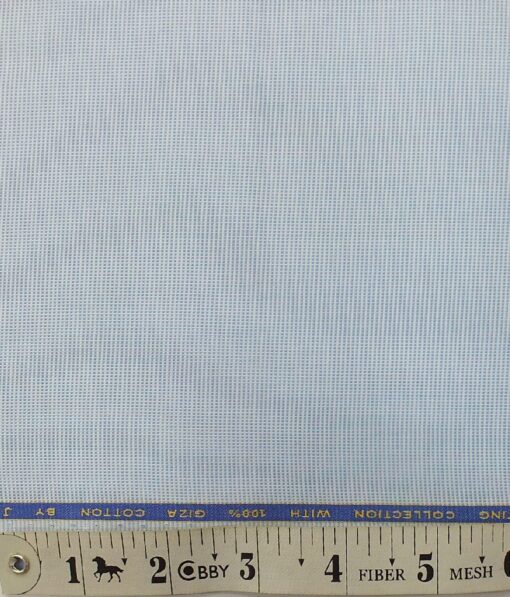 J.Hampstead by Siyaram's Men's Sky Blue 100% Giza Cotton Pin-Point Oxford Weave Shirt Fabric (1.60 M)