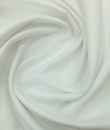 J.Hampstead by Siyaram's Men's White Silk Look 50% Cotton + 50% Linen 60 LEA White Solid Shirt Fabric (1.60 M)