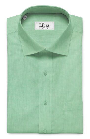 J.hampstead by Siyaram's Sea Foam Green 100% Pure Linen 60 LEA Self Design Shirt Fabric (1.60 M)