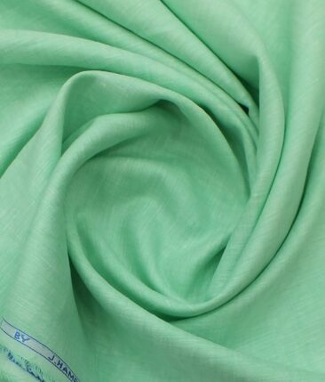 J.hampstead by Siyaram's Sea Foam Green 100% Pure Linen 60 LEA Self Design Shirt Fabric (1.60 M)