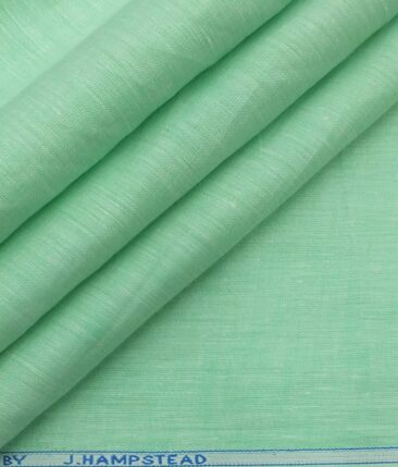 J.hampstead by Siyaram's Sea Foam Green 100% Pure Linen 60 LEA Self Design Shirt Fabric (1.60 M)