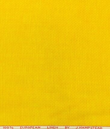J.hampstead by Siyaram's BumbleBEE Yellow 100% Pure Linen 60 LEA Jacquard Structure Shirt Fabric (1.60 M)